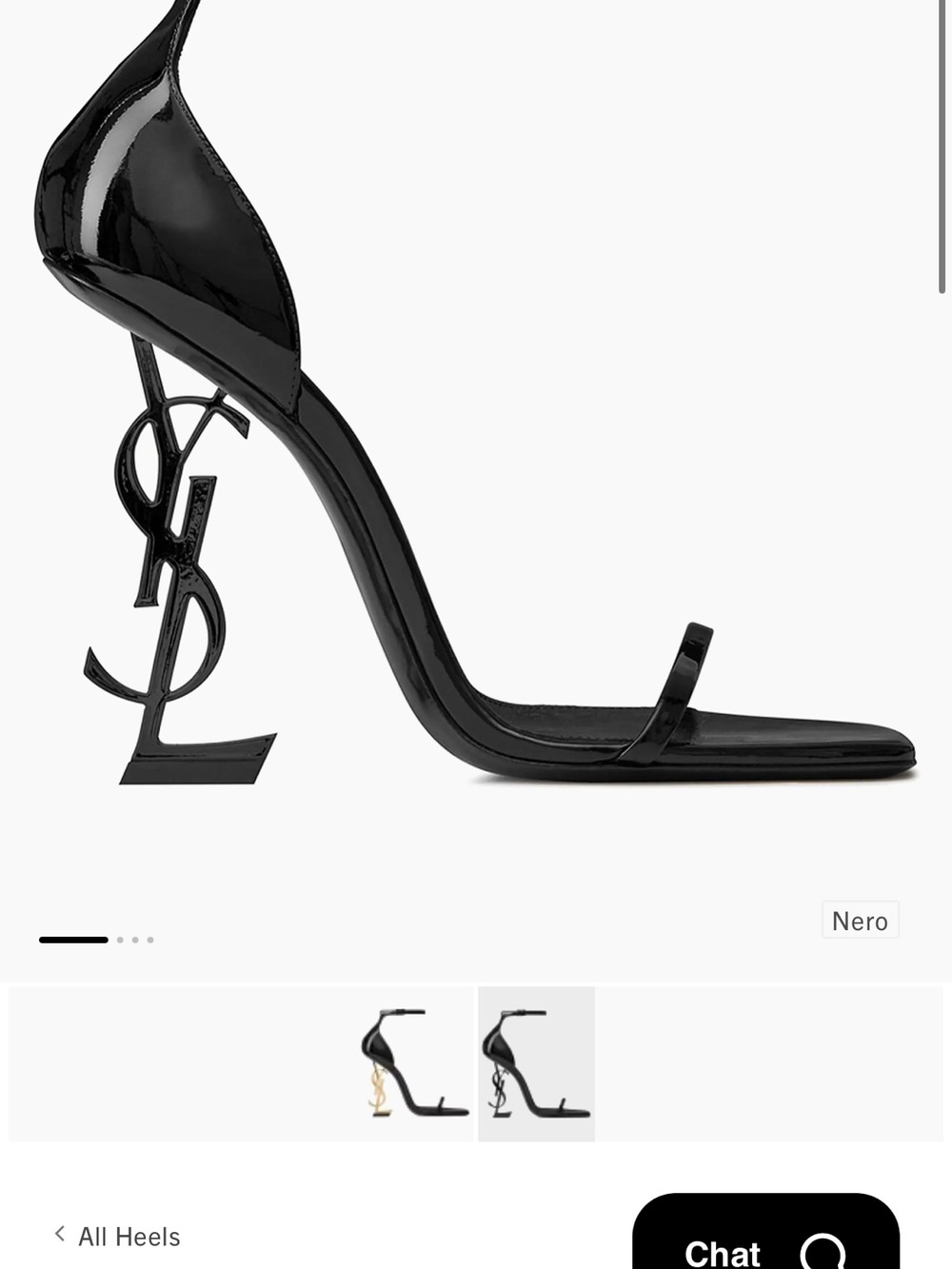 Saint Laurent Black Patent Logo-heel Sandal